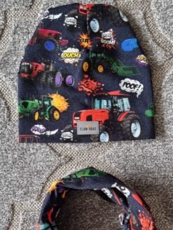 Kepurės ir movo komplektas Traktoriai