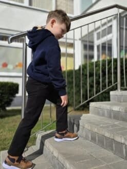 Alternative view of Mokyklinės kelnės Juoda